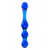 Двусторонний фаллоимитатор Sexus Glass, стекло, синий, 20,5 см