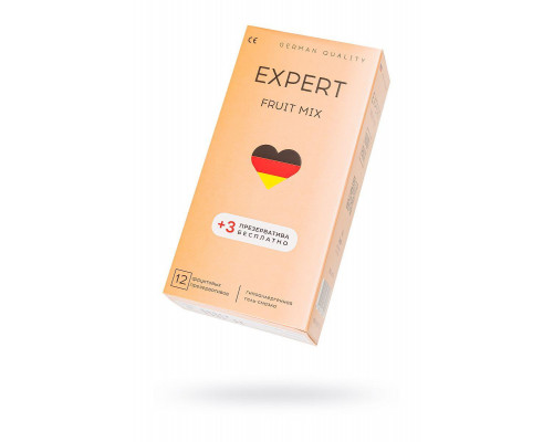 Презервативы EXPERT Fruit Mix Germany 12шт +(3 бесплатно)., фруктовые ароматизированные