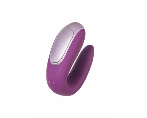 Стимулятор для пар Satisfyer Double Fun Connect App, с пультом ДУ, силикон, фиолетовый, 9 см