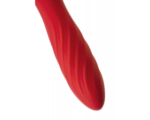 Двусторонний вибромассажер Black&Red by TOYFA, силикон, красный, 21 см