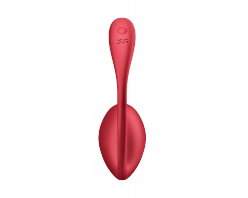 Виброяйцо Satisfyer Shiny Petal Connect App с пультом ДУ, красный, 7,5 см
