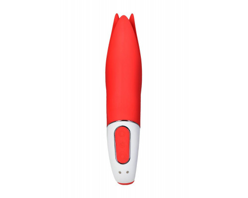 Нереалистичный вибратор Satisfyer Vibes Power Flower, силикон, красный, 18,8 см.