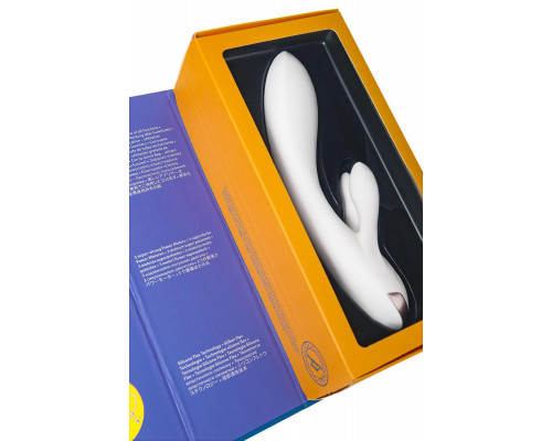 Вибратор с клиторальным стимулятором Satisfyer Double Flex Connect App, белый, силикон, 20 см