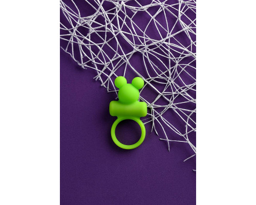 Виброкольцо на пенис A-Toys by TOYFA Chio, силикон, зеленое, 8,1 см, Ø 3,1 см