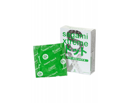 Презервативы Sagami, xtreme, type-e, латекс, 18,5 см, 5,2 см, 3 шт.