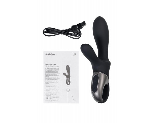 Вибростимулятор-унисекс с подогревом Satisfyer Heated Climax+ Connect App, черный, 20,7 см