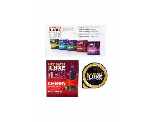 Презервативы Luxe, black ultimate, «Болт на 32», вишня, 18 см, 5,2 см, 1 шт.