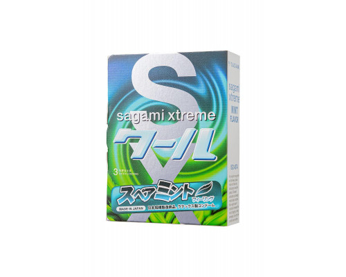 Презервативы Sagami, xtreme, Mint, латекс, 19 см, 5,2 см, 3 шт.