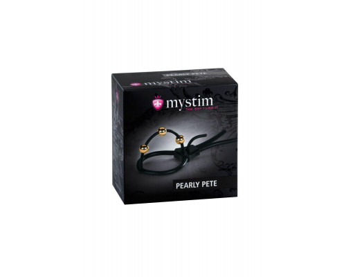 Электросбруя Mystim Pearly Pete, силикон, черный, 14 см