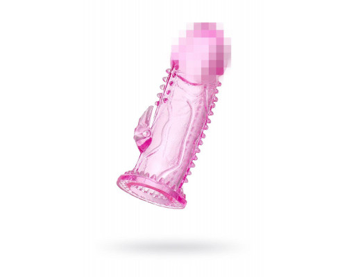 Насадка на пенис с дополнительной стимуляцией A-Toys by TOYFA Ruzy, TPE, розовый, 13,5 см