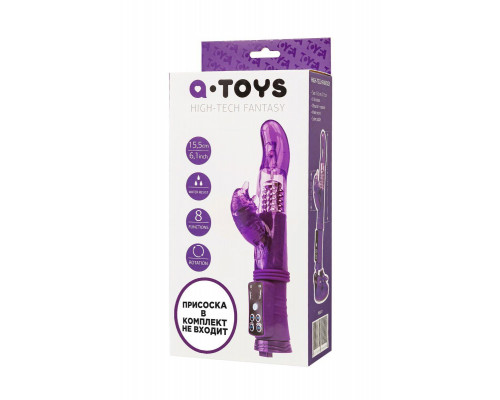 Вибратор с клиторальным стимулятором A-Toys by TOYFA High-Tech fantasy, TPR, фиолетовый, 22,5 см