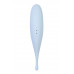 Точечный вибратор с вакуумной стимуляцией Satisfyer Twirling Pro, силикон, голубой, 20 см