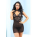 Комбинация и стринги Candy Girl Luscious, кружево, сетка, черный, XL