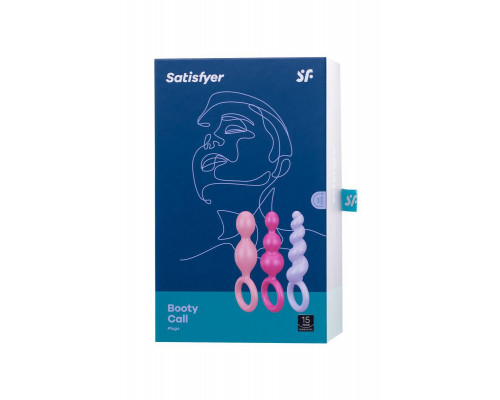Набор анальных плагов Satisfyer Booty Call colored 3 шт, силикон, ассорти, 13,5 см