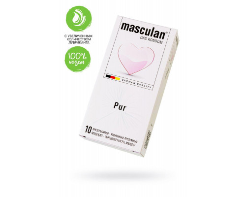 Презервативы masculan  Pur № 10 утонченные, 18,5 см, 5.3 см, 10 шт.