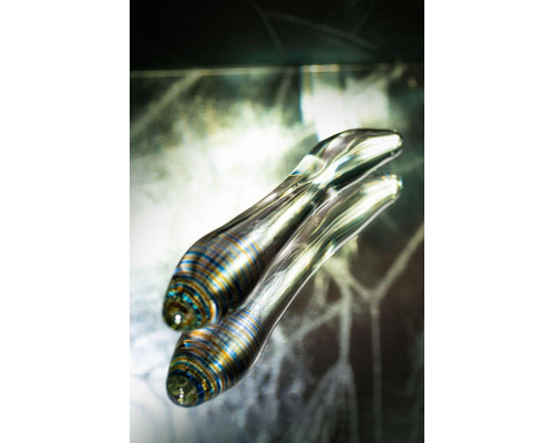 Двусторонний фаллоимитатор Sexus Glass, стекло, прозрачный, 22 см