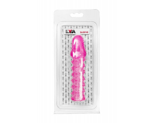 Насадка на пенис с ворсинками TOYFA Basic, TPE, розовый, 13,5 см