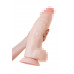 Фаллоимитатор-гигант LoveToy, реалистичный, TPE, телесный, 26 см, Ø 7,5 см