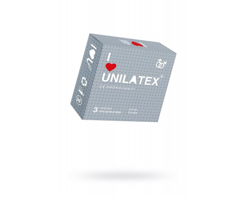 Презервативы Unilatex, dotted, латекс, точечные, 19 см, 5,4 см, 3 шт.