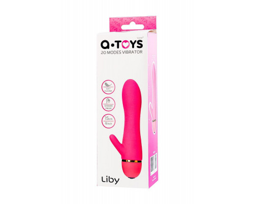 Вибратор с клиторальным стимулятором A-Toys by TOYFA Liby , силикон, розовый, 15 см
