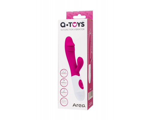 Вибратор с клиторальным стимулятором A-Toys by TOYFA Area, силикон, розовый, 19,5 см