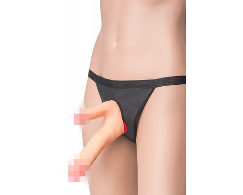 Фаллоимитатор поястной RealStick Elite для двойного проникновения, TPR, телесный, 19 см