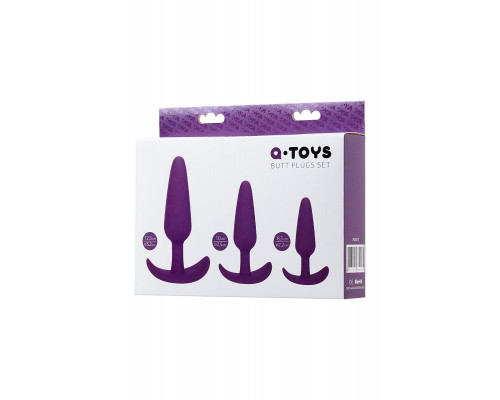 Набор анальных втулок TOYFA  A-toys Jave, силикон, фиолетовый, 3  шт