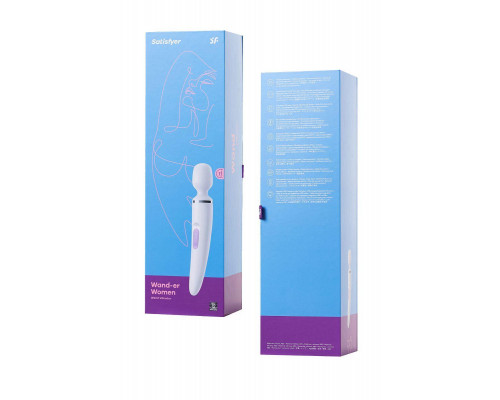 Нереалистичный вибратор Satisfyer Wand-er Woman, ABS пластик, белый, 34 см