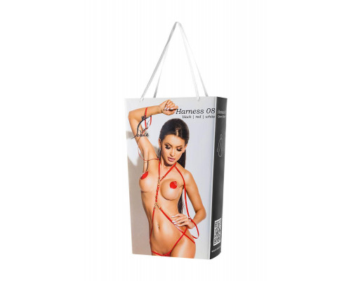 Портупея Me Seduce Queen of hearts Submission, белая, S/M
