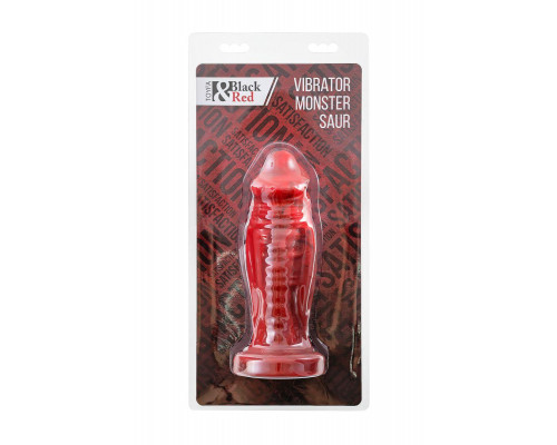 Вибратор Black&Red by TOYFA Monster Saur, силикон, красно-черный, 21,7 см
