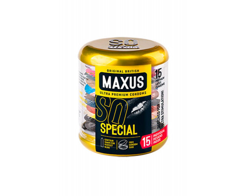 Презервативы Maxus, латекс, точечные, ребристые, железный кейс,15 шт.
