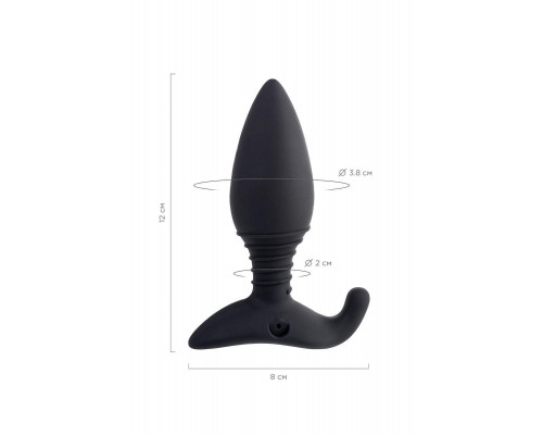 Анальная втулка LOVENSE Hush (S), силикон, черная, 12,1 см