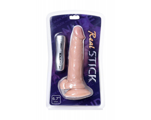 Реалистичный вибратор RealStick Nude, PVC, 7 режимов вибрации, телесный.