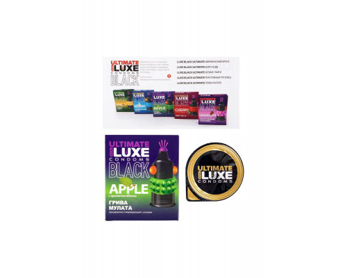 Презервативы Luxe, black ultimate, «Грива мулата», яблоко, 18 см, 5,2 см, 1 шт.