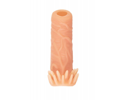 Насадка реалистичная KOKOS NUDE SLEEVE с дополнительной стимуляцией, TPE, телесная, 12 см