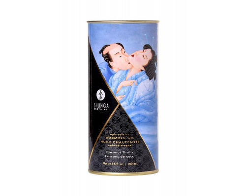 Масло массажное для тела Shunga «Кокосовое волнение» (Coconut Thrills), разогревающее, 100 мл.
