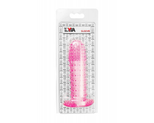 Насадка на пенис рельефная TOYFA Basic, TPE, розовый, 12 см