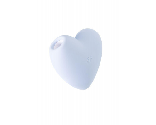 Вакуумно-волновой стимулятор клитора с вибрацией Satisfyer Cutie Heart, силикон, голубой, 7,7 см