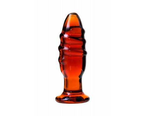 Анальная втулка Sexus Glass, стекло, коричневая, 12,5 см, Ø 4 см