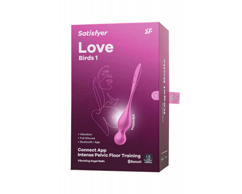 Вагинальные шарики с вибрацией Satisfyer Love Birds 1 Connect App, розовый, 22,2 см
