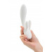 Вибратор с клиторальным стимулятором Satisfyer Double Flex Connect App, белый, силикон, 20 см