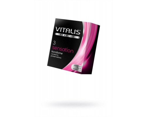 Презервативы Vitalis, premium, sensation, кольца, точечные, 18 см, 5,3 см, 3 шт.