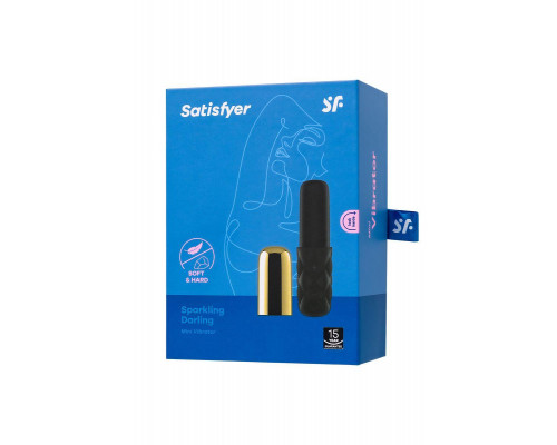 Вибромассажер Satisfyer Sparkling Darling, силикон, черный, 11,4 см.
