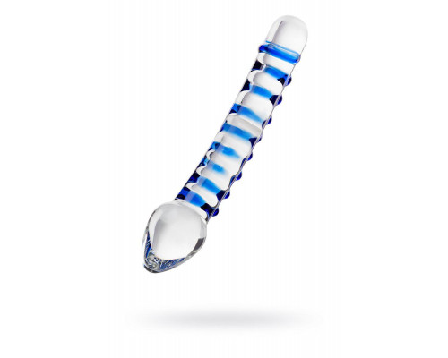 Двусторонний фаллоимитатор Sexus Glass, стекло, прозрачный, 20 см