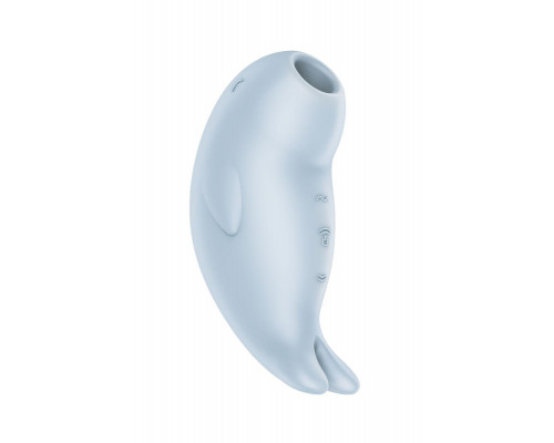 Вакуумный стимулятор клитора с вибрацией Satisfyer Seal You Soon, силикон, голубой, 11 см