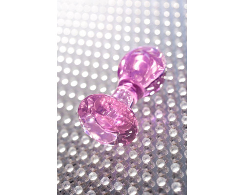 Анальная втулка Sexus Glass, стекло, розовая, 8,5 см