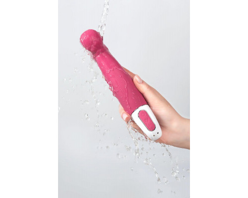 Нереалистичный вибратор Satisfyer Petting Hippo, силикон, малиновый, 22,9 см.