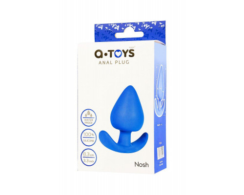 Анальная пробка A-Toys by TOYFA Nosh, силикон, синий, 8,3 см