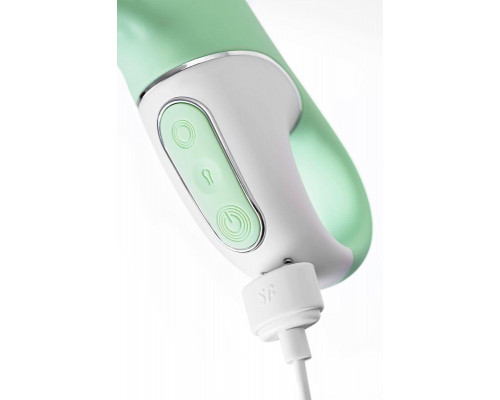 Вибратор с расширением Satisfyer Air Pump Bunny 5+ Connect App, силикон, мятный, 10 см