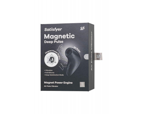 Вакуум-волновой стимулятор клитора Satisfyer Magnetic Deep Pulse, силикон, черный, 11,6 см